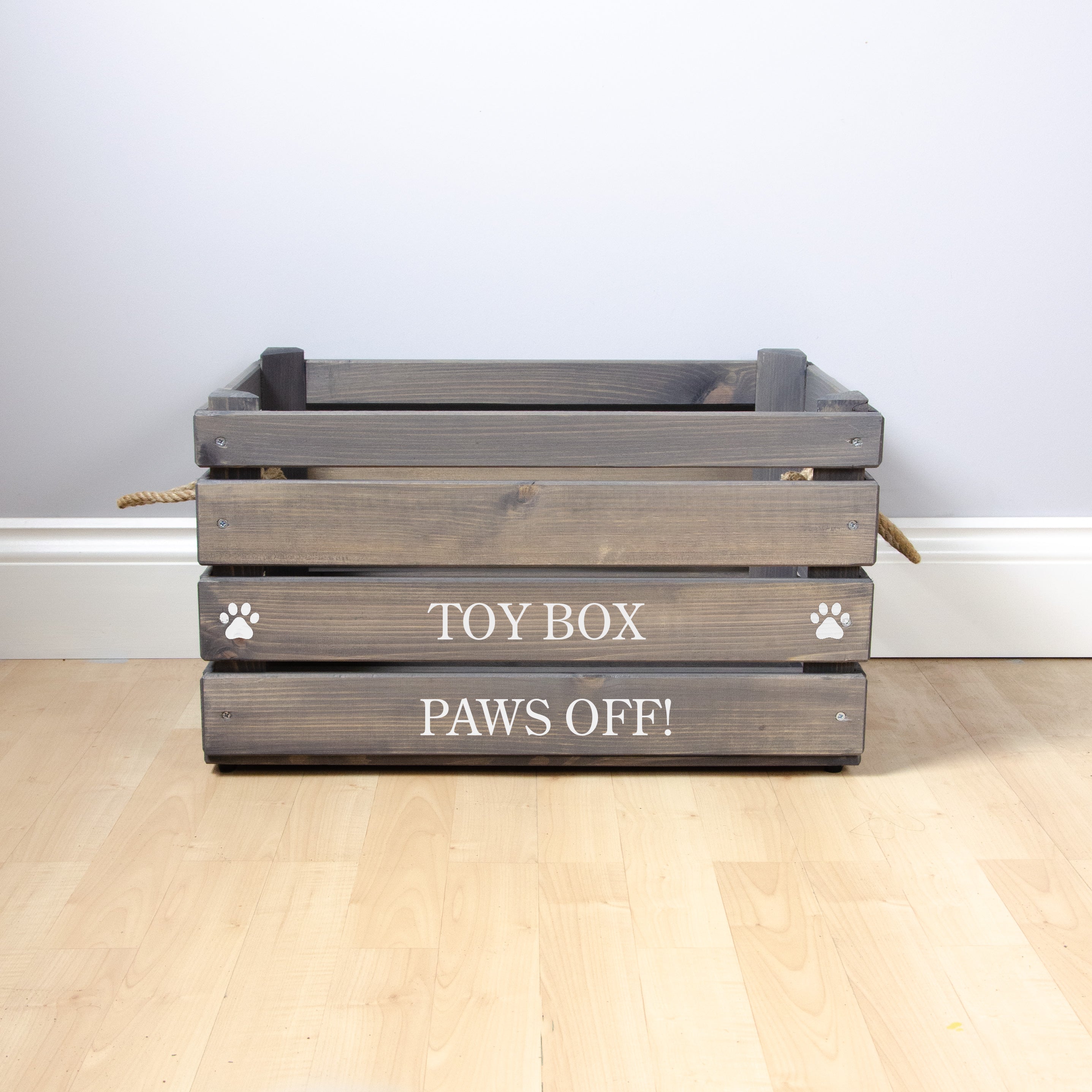 Large Personalised Cat Toy Box -Grey, Dog Toys, Personalised Cat Toys, Cat Toy Box, Medium pet toy box, Grey Toy Box