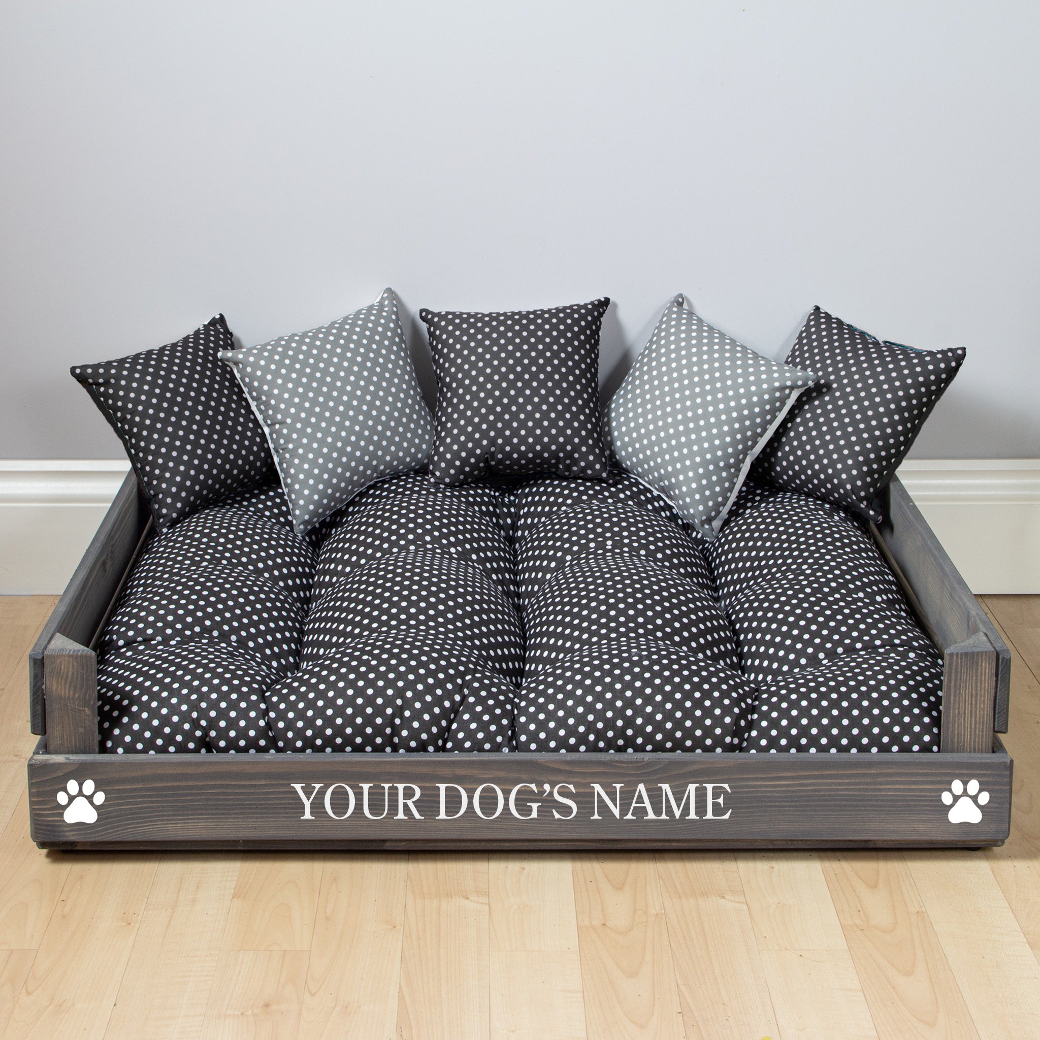 Personalised wooden sales dog beds