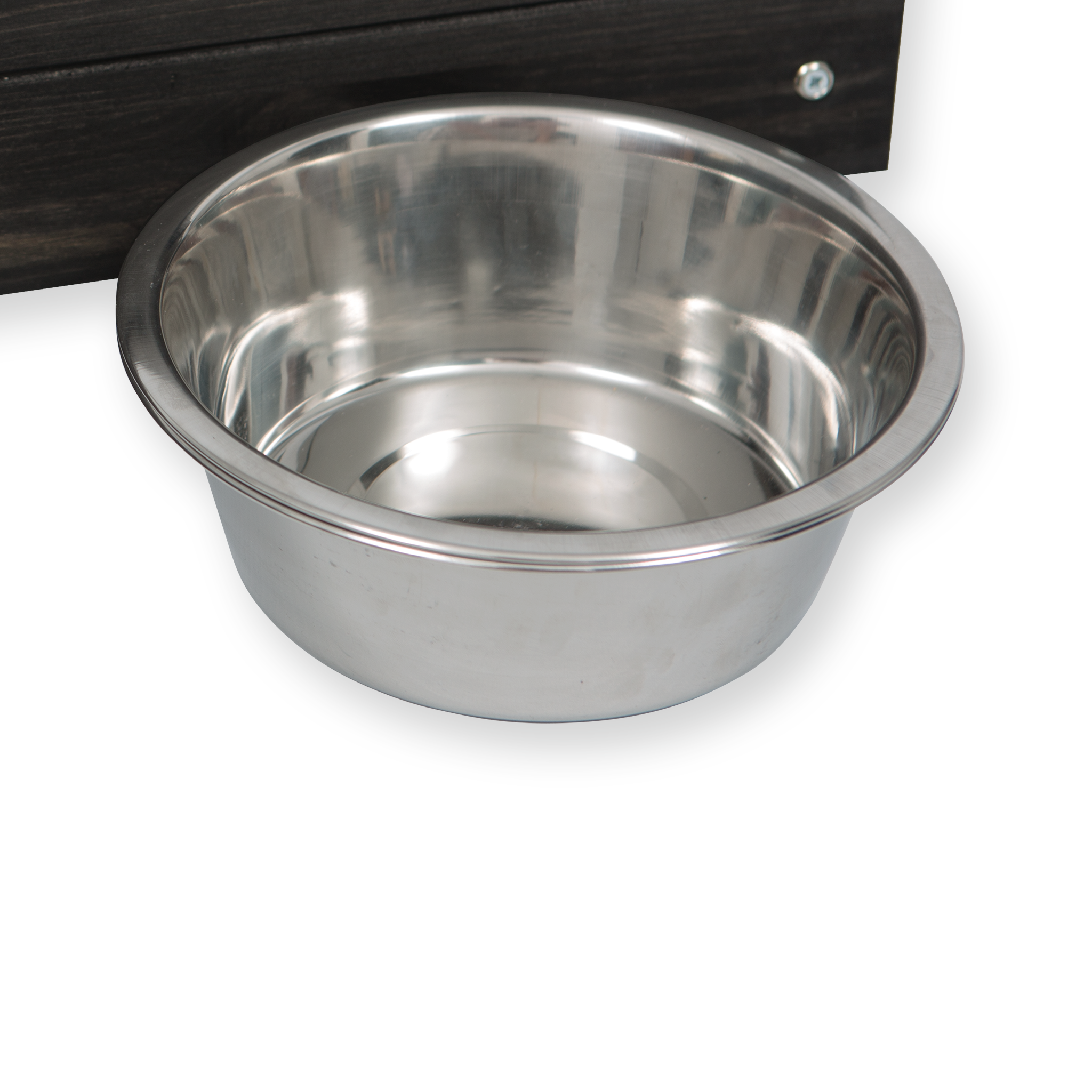 Triple Personalised Raised Dog Bowl Stand 7cm High - Ebony Black
