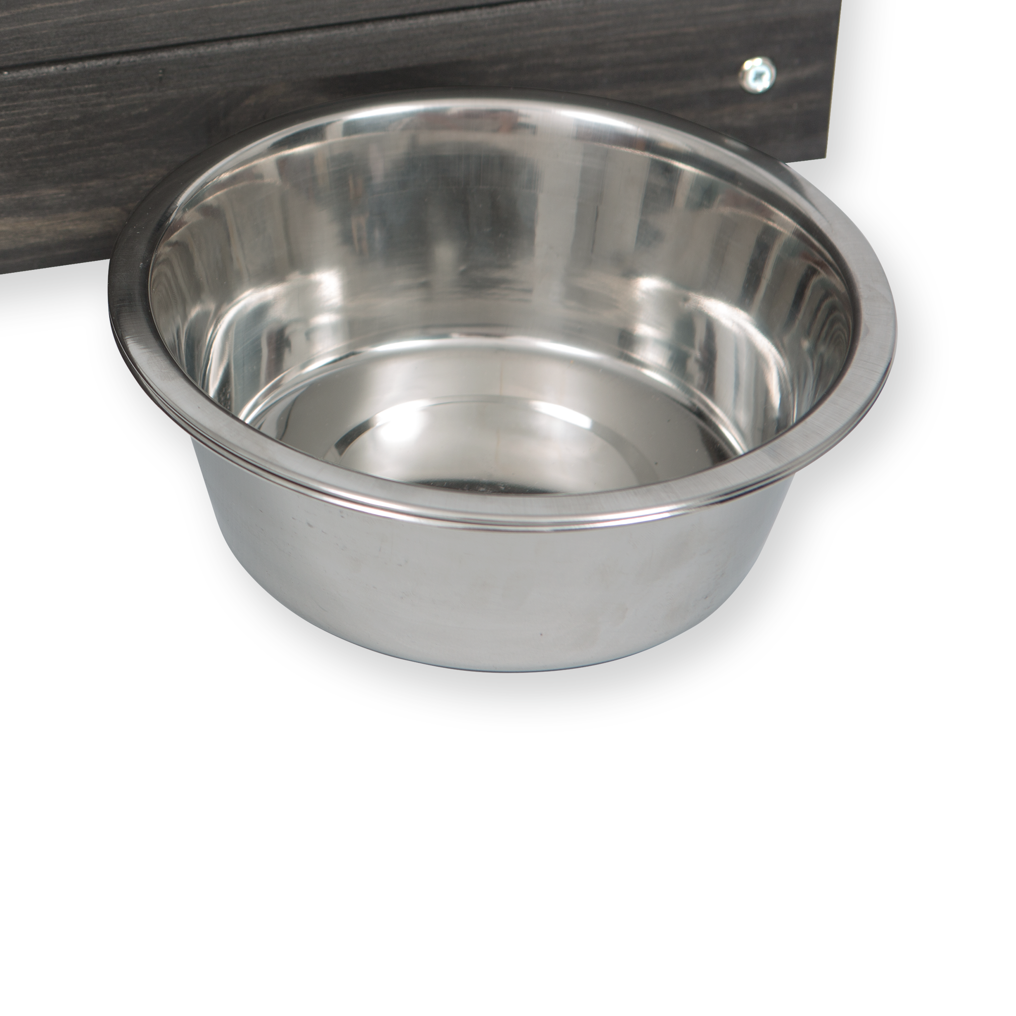 Triple Personalised Raised Cat Bowl Stand 10cm High - Ash Grey