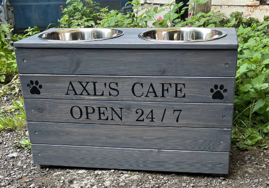 large personalised feeding station for large dogs
