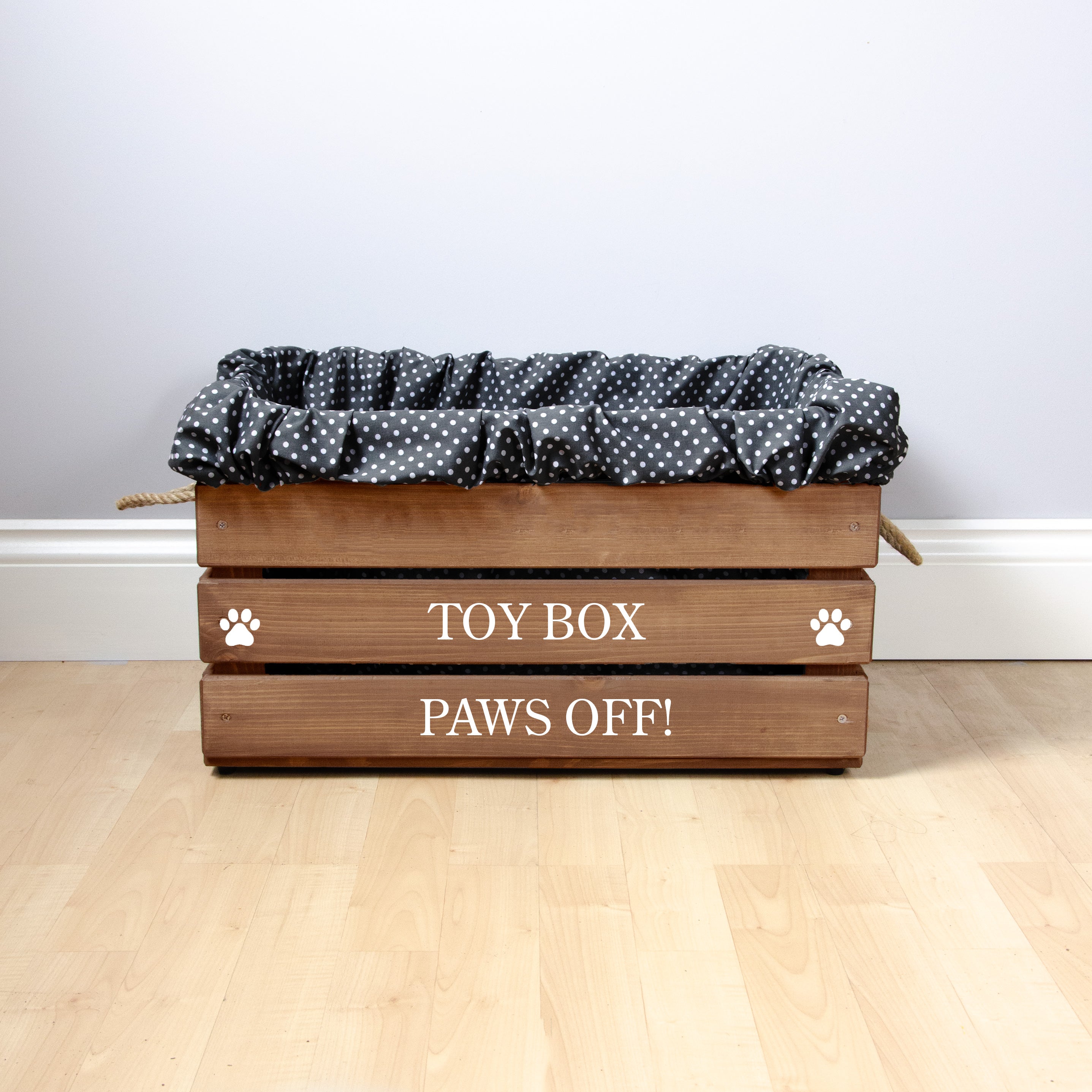 Large Personalised Cat Toy Box -Oak, Dog Toys, Personalised Cat Toys, Cat Toy Box, Medium pet toy box, Oak Toy Box
