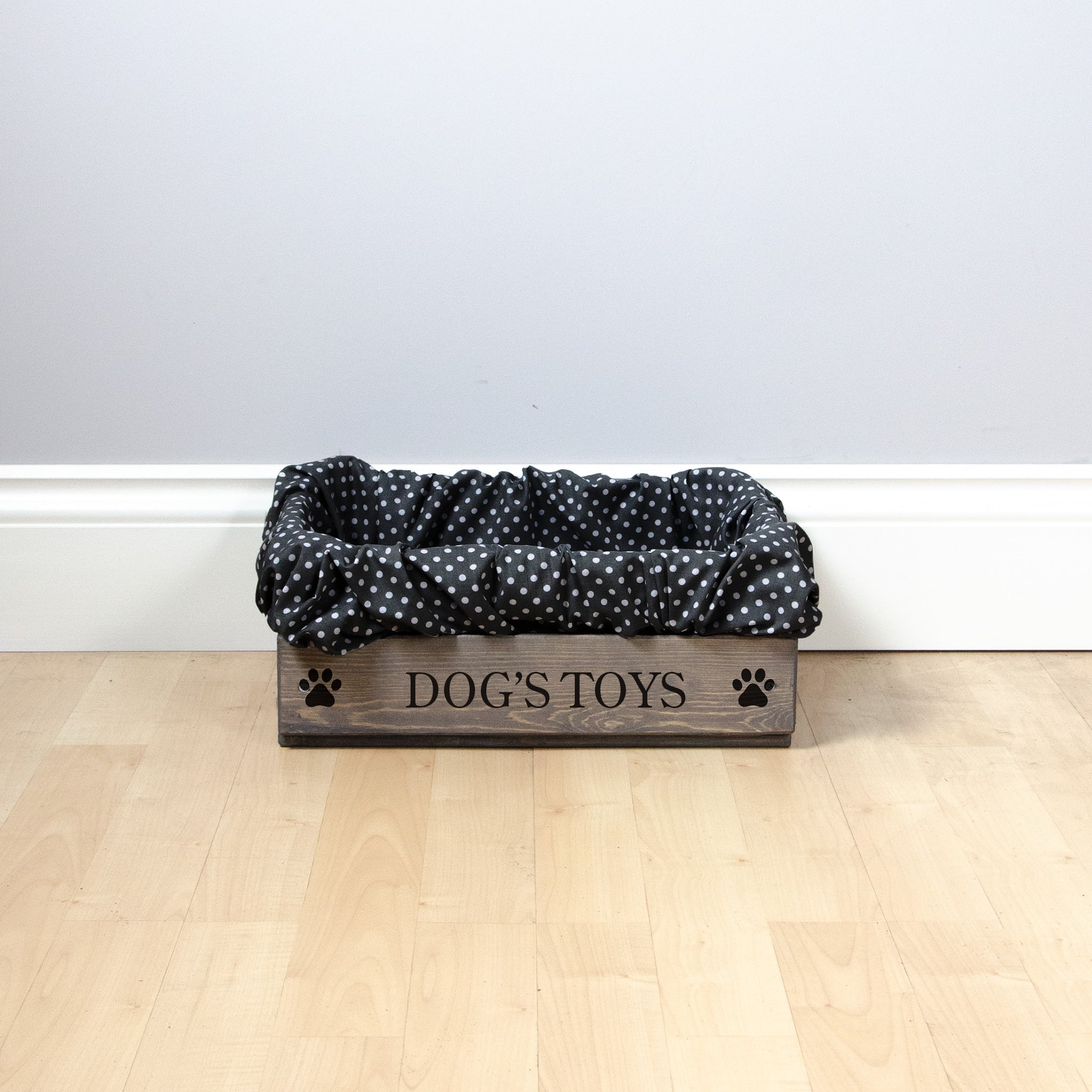 Small Personalised Dog Toy Box with Removable Liner (35 x 25 x 16cm) - Ash Grey