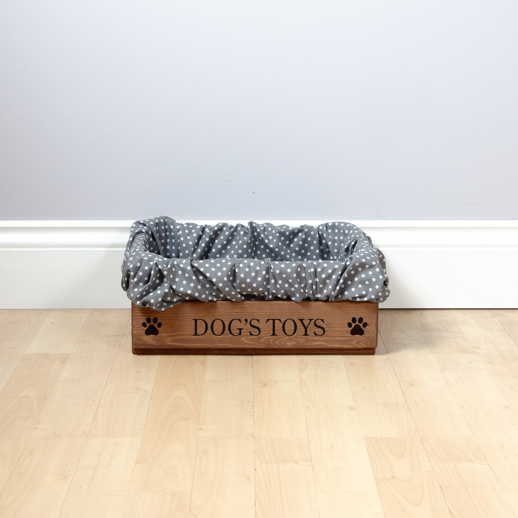 Small Personalised Dog Toy Box with Removable Liner (35 x 25 x 16cm) - Royal Oak