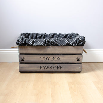 Large Personalised Dog Toy Box -Grey, Dog Toys, Personalised Dog Toys, Dog Toy Box, Small pet toy box, Grey Toy Box