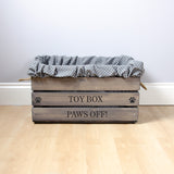 Large Personalised Cat Toy Box -Grey, Dog Toys, Personalised Cat Toys, Cat Toy Box, Medium pet toy box, Grey Toy Box