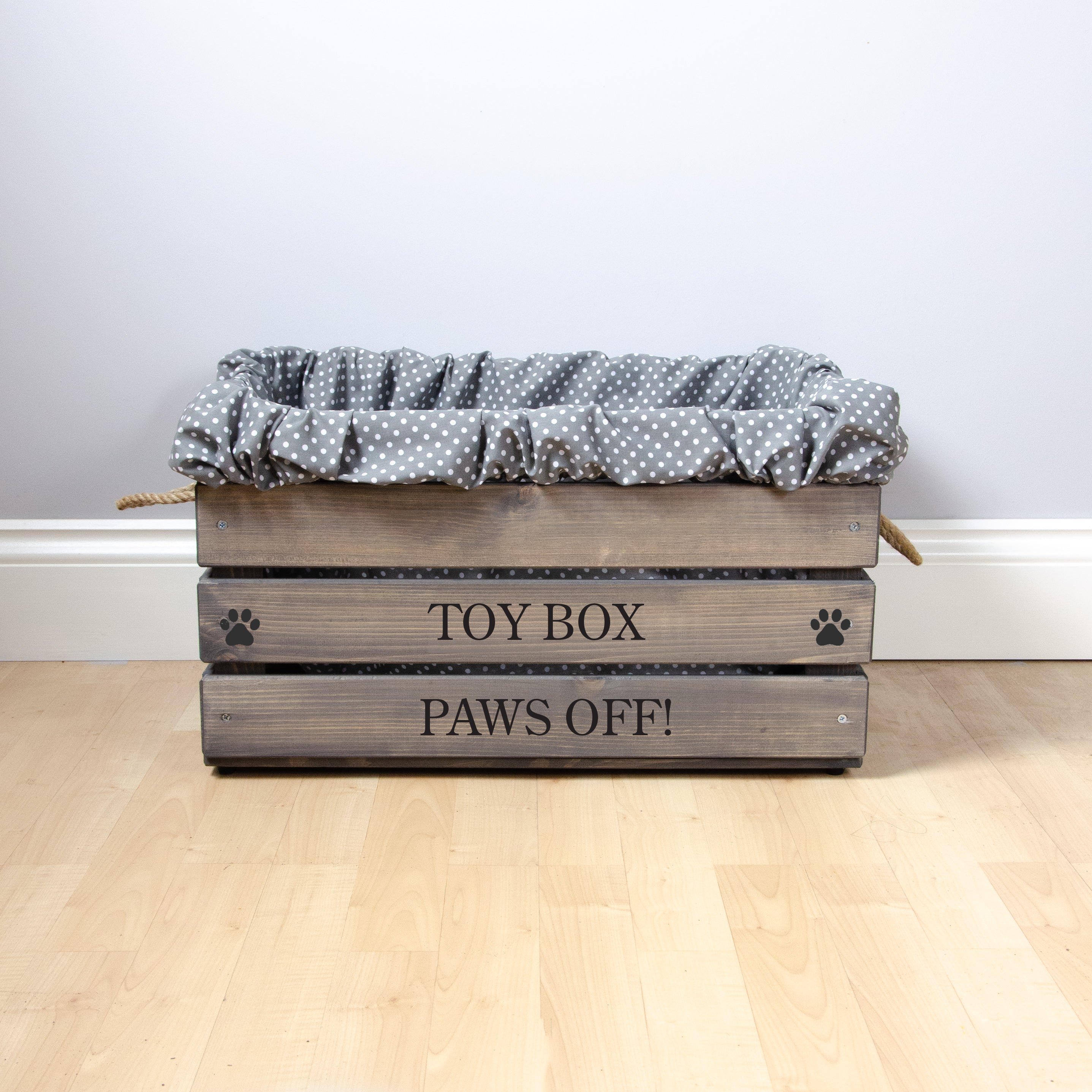 Large Personalised Dog Toy Box -Grey, Dog Toys, Personalised Dog Toys, Dog Toy Box, Small pet toy box, Grey Toy Box