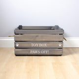 Large Personalised Dog Toy Box -Grey, Dog Toys, Personalised Dog Toys, Dog Toy Box, Small pet toy box, Grey Toy Box