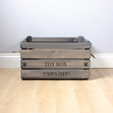 Large Personalised Dog Toy Box -Grey, Dog Toys, Personalised Dog Toys, Dog Toy Box, Small pet toy box, Grey Toy Box