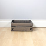 Small Personalised Cat Toy Box -Cat Toys, Personalised Cat Toys, Cat Toy Box, small pet toy box, grey Toy Box