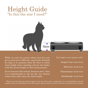 Elevated bowl size. How to measure pet bowl height. What is the best feeding bowl for cats