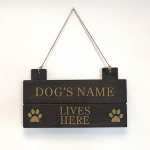 Personalised Pet Sign - Ebony Black