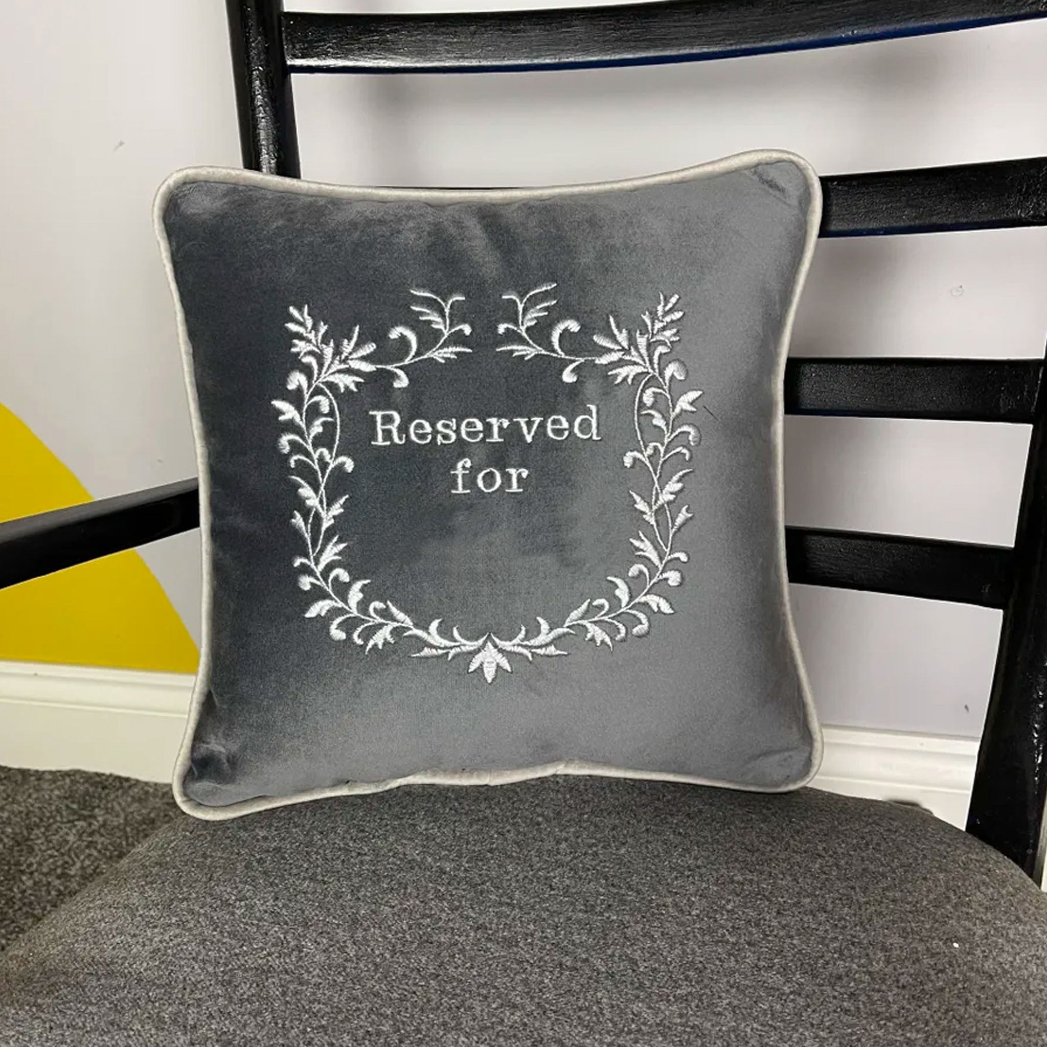 Personalised Reserved Cushion for Dog or Cat - Grey