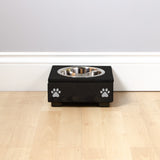 Personalised Raised cat Bowl Stand 10cm High - Black Personalised cat bowl raised cat bowl wooden cat feeding pet feeding station pet bowls for cats, pet
