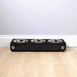Personalised Wooden Bowl for dogs with cutomised Name in Black with 3 bowls -(extra small) - 7cm high