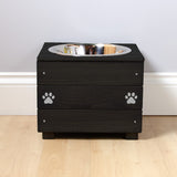 Personalised Wooden Bowl for dogs with Engraved Name in Black -(medium) - 25cm high