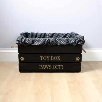 Large Personalised Cat Toy Box -Cat Toys, Personalised Cat Toys, Cat Toy Box, Medium pet toy box, Black Toy Box