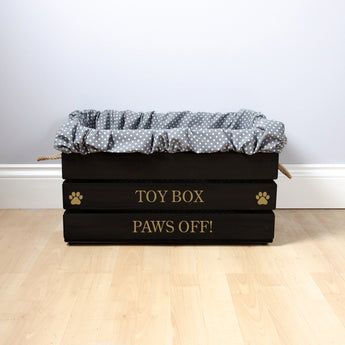Large Personalised Cat Toy Box -Cat Toys, Personalised Cat Toys, Cat Toy Box, Medium pet toy box, Black Toy Box