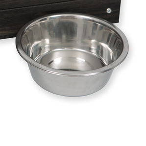 Single Personalised Raised Cat Bowl Stand 10cm High - Ebony Black