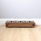 Personalised Raised cat Bowl Stand 10cm High - Oak Personalised cat bowl raised cat bowl wooden cat feeding pet feeding station pet bowls for cats, pets