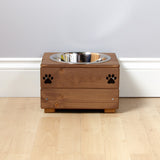 Personalised Wooden Bowl for dogs with Engraved Name (Oak) -(Small) - 10cm high- for pets, dogs.