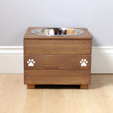 Personalised Wooden Bowl for dogs with Engraved Name in Oak -(medium) - 25cm high