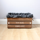 Large Personalised Dog Toy Box with Removable Liner - Oak, Dog Toys, Personalised Dog Toys, Dog Toy Box, Large dog pet toy box, Oak Toy Box for large dogs