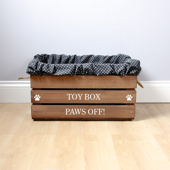 Large Personalised Dog Toy Box with Removable Liner - Oak, Dog Toys, Personalised Dog Toys, Dog Toy Box, Large dog pet toy box, Oak Toy Box for large dogs