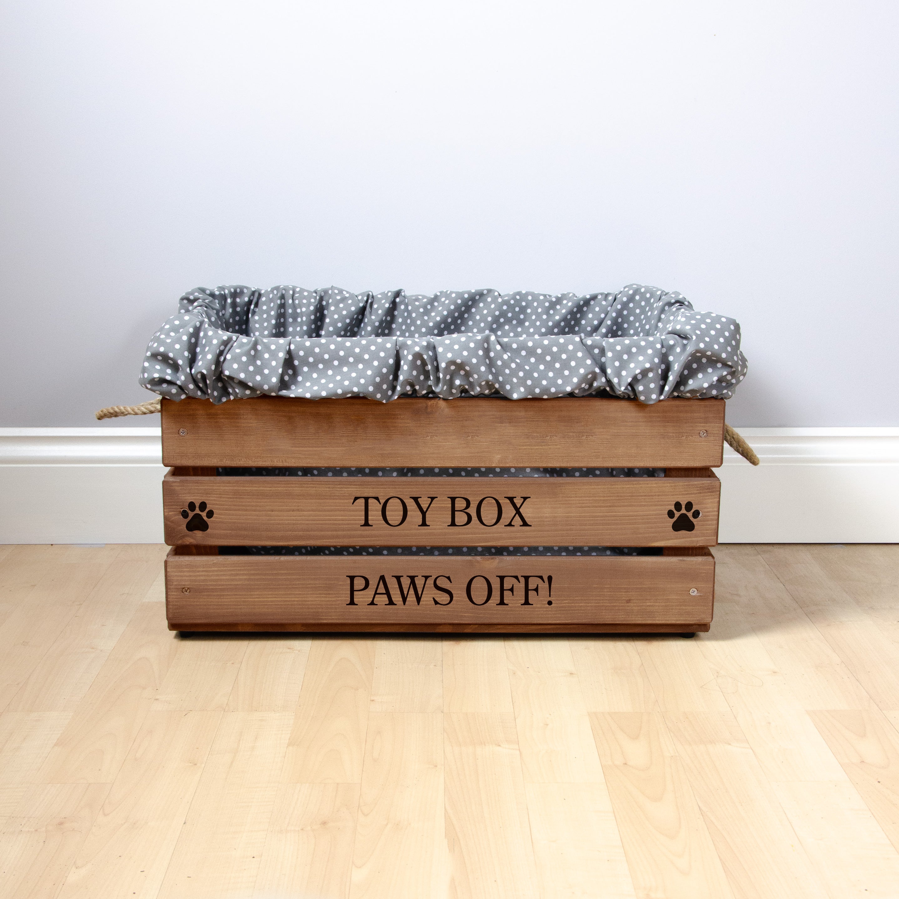 Large Personalised Dog Toy Box with Removable Liner - Oak, Dog Toys, Personalised Dog Toys, Dog Toy Box, Large dog pet toy box, Oak Toy Box for large dogs