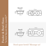 How to find the right bowl size for your pet. Choosing raised bowls for your pet. Elevated bowls for small pets, dogs, cats, how to know the best bowl size for a dog