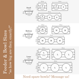 Elevated bowl size. How to measure pet bowl height. What is the best feeding bowl for cats